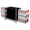 SET | with 30 traffic panels and accessories | on stacking pallet and beacon basket | with foil RA1/A, red/white | on both sides arrowed | BASt turn traffic panel